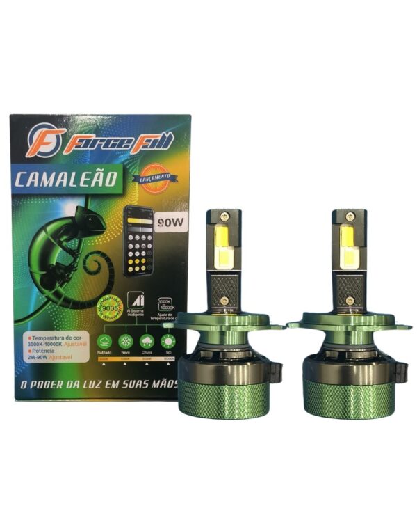 Lampada Led Camaleão 3000 10000k Ajustável H4 H19 180W Par 12v Force Full